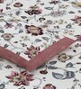 White Floral 144 TC Cotton King Size  King Size Bedsheet With 2 Pillow Cover