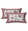 White Floral 144 TC Cotton King Size  King Size Bedsheet With 2 Pillow Cover