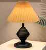 Brown Bedside Black Table Lamp with Fabric Shade