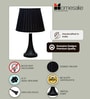 Bedside Black Table Lamp with Fabric Shade