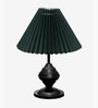 Green Bedside Black Table Lamp with Fabric Shade