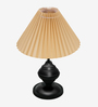 Brown Bedside Black Table Lamp with Fabric Shade