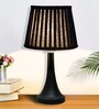 Bedside Black Table Lamp with Fabric Shade
