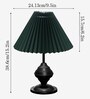 Green Bedside Black Table Lamp with Fabric Shade