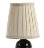 Bedside Black Metal Table lamp with offwhite pleated shade Tu Casa