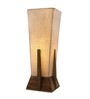 Concave Khadi Cotton Shade Table Lamp With Mango wood Base