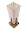 Concave Khadi Cotton Shade Table Lamp With Mango wood Base