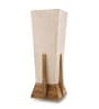 Concave Khadi Cotton Shade Table Lamp With Mango wood Base