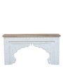 Beene Solid Wood Console Table In White Distress Finish