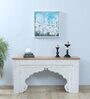 Beene Solid Wood Console Table In White Distress Finish