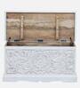 Beene Solid Wood Trunk Box In White Distress Finish