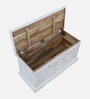 Beene Solid Wood Trunk Box In White Distress Finish