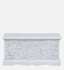 Beene Solid Wood Trunk Box In White Distress Finish