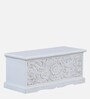 Beene Solid Wood Trunk Box In White Distress Finish