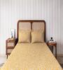 Beeswax Abstract 144 TC Cotton Queen Sized Double Bedsheet with 2 Pillow Covers Organic Flow Collection