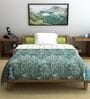 Beetle Grey Microfiber Floral 120 Gsm Single Comforter