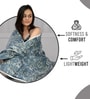 Beetle Grey Microfiber Floral 120 Gsm Single Comforter
