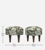 Begum Fabric Foot Stool in Grey Colour