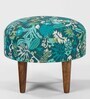 The Fabric Foot Stool in Tropical Ikkat Design Colour