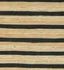 Beige Striped Jute 4 ft x 6 ft Hand Woven Carpet