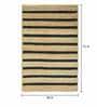 Beige Striped Jute 4 ft x 6 ft Hand Woven Carpet