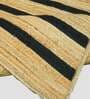 Beige Striped Jute 4 ft x 6 ft Hand Woven Carpet