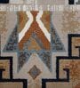 Beige & Blue Abstract PP Heatset 3 x 5 Feet  Machine -Made Carpet