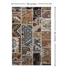 Beige & Blue Abstract PP Heatset 3 x 5 Feet  Machine -Made Carpet