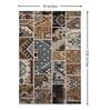 Beige & Blue Abstract PP Heatset 6 x 9 Feet  Machine -Made Carpet