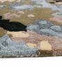 Beige & Blue Abstract Wool And Viscose 6 ft x 9 ft Hand tufted Carpet 