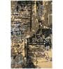 Beige & Blue Abstract Wool And Viscose 6 ft x 9 ft Hand tufted Carpet 
