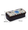 Beige & Blue Floral Printed Make Up Pouch