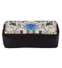 Beige & Blue Floral Printed Make Up Pouch
