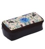 Beige & Blue Floral Printed Make Up Pouch