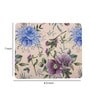 Beige & Blue Floral Printed Rectangle Mousepad