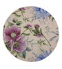 Beige & Blue Floral Printed Round Mousepad