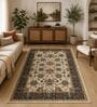 Beige & Blue Traditional PP Heatset 3 x 5 Feet  Machine -Made Carpet
