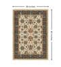 Beige & Blue Traditional PP Heatset 3 x 5 Feet  Machine -Made Carpet