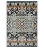 Beige & Blue Traditional PP Heatset 4 x 6 Feet  Machine -Made Carpet