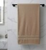 Beige & Brown Soft Cotton 500 GSM Solid Bath Towel Pack Of 2