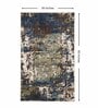 Beige & Brown Abstract Polyester 3 x 5 Feet Machine Made Carpet
