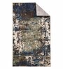 Beige & Brown Abstract Polyester 4 x 6 Feet Machine Made Carpet