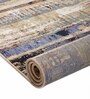 Beige & Brown Abstract Polyester 4 x 6 Feet Machine Made Carpet