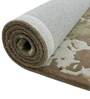 Beige & Brown Abstract Wool And Viscose 4 ft x 6 ft Hand tufted Carpet 
