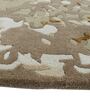 Beige & Brown Abstract Wool And Viscose 5 ft x 7 ft Hand tufted Carpet 