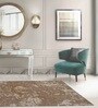 Beige & Brown Abstract Wool And Viscose 5 ft x 7 ft Hand tufted Carpet 