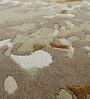Beige & Brown Abstract Wool And Viscose 5 ft x 7 ft Hand tufted Carpet 
