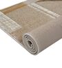 Beige & Brown Contemporary PP Heatset 6 x 9 Feet  Machine -Made Carpet