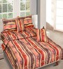Beige & Brown Floral 210 TC Cotton 6 Pieces Bedding Set Collection