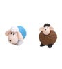 Beige & Brown Plastic Lamb And Sheep Set Of 10 Garden Figurine